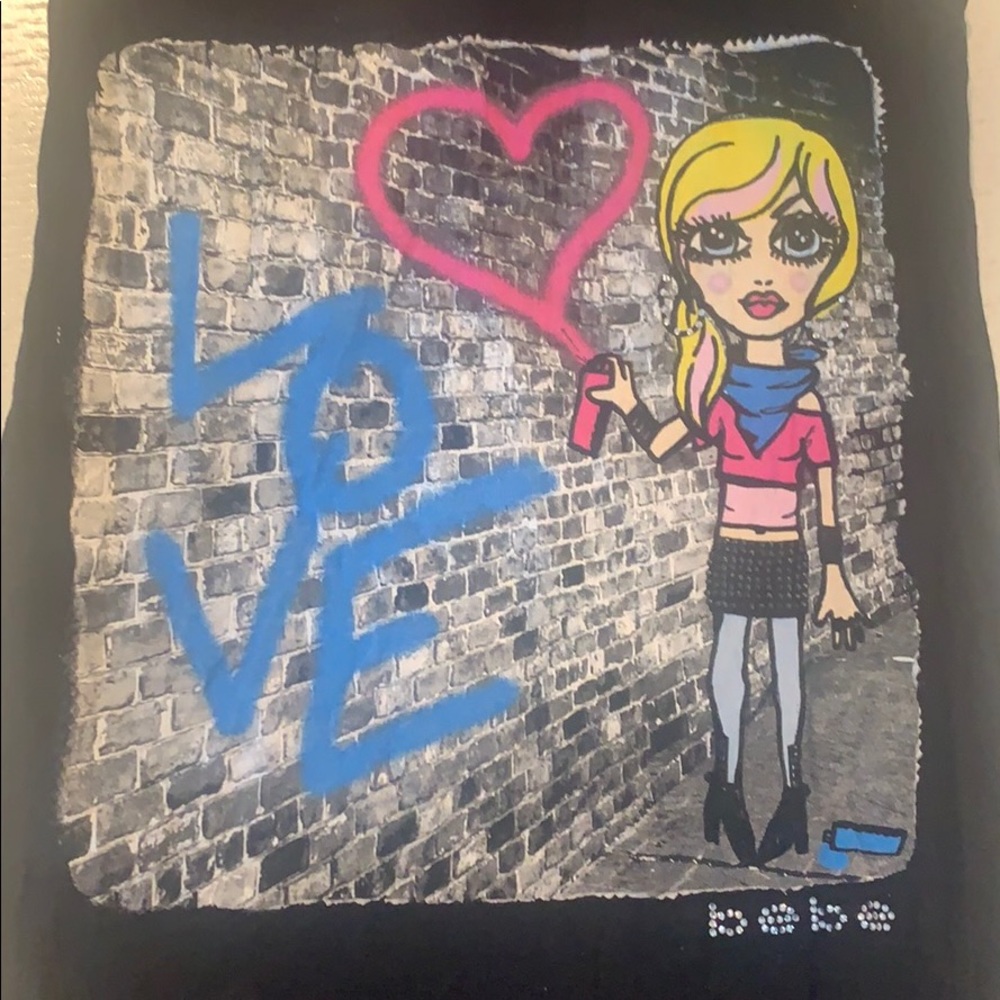 Bebe racer back punk girl LOVE tank